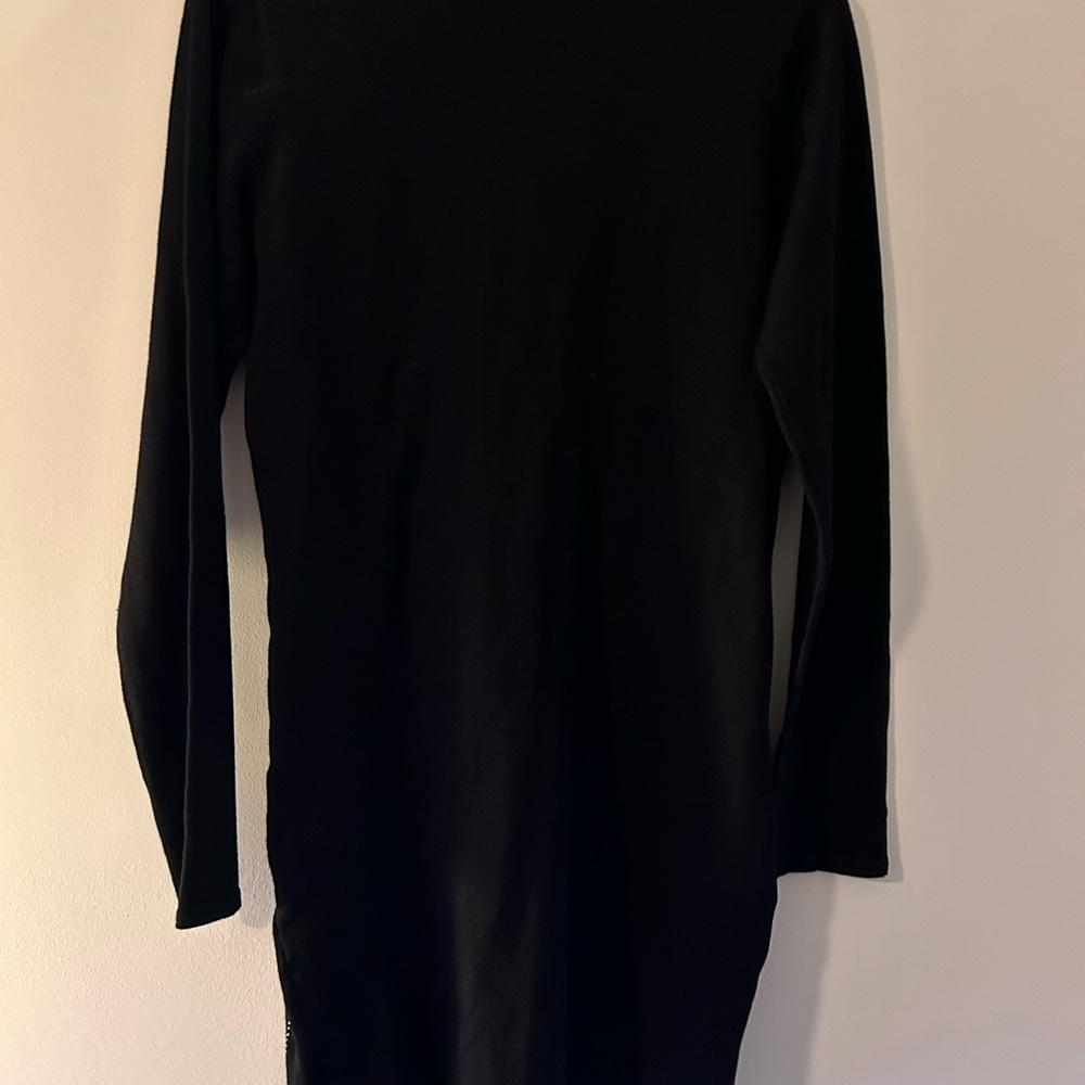 SAY WHAT • Black Sweater w/Gold Rhinestone Dress • sz L • - Picture 4 of 9